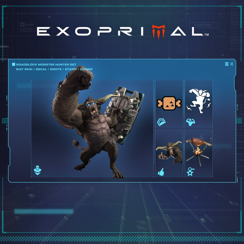 Exoprimal - Conjunto Roadblock Monster Hunter