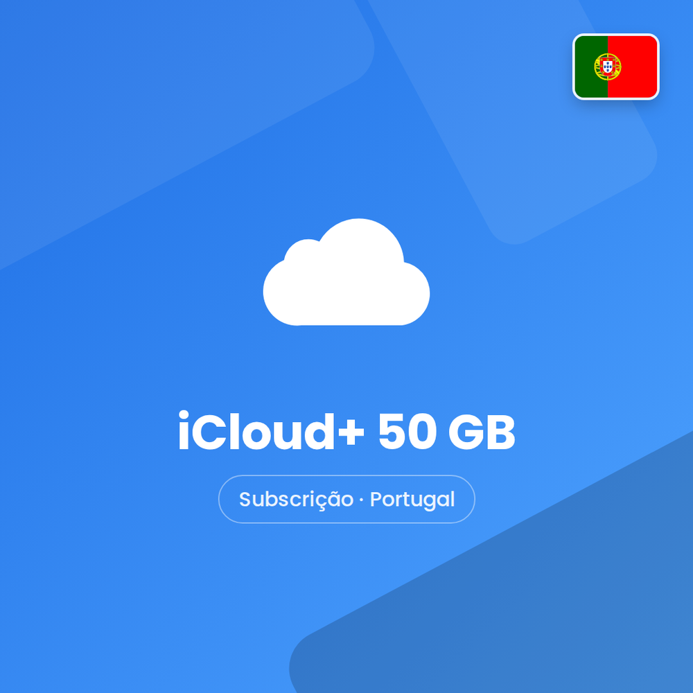 iCloud+ 50 GB · Subscrição · Portugal · capa Falas