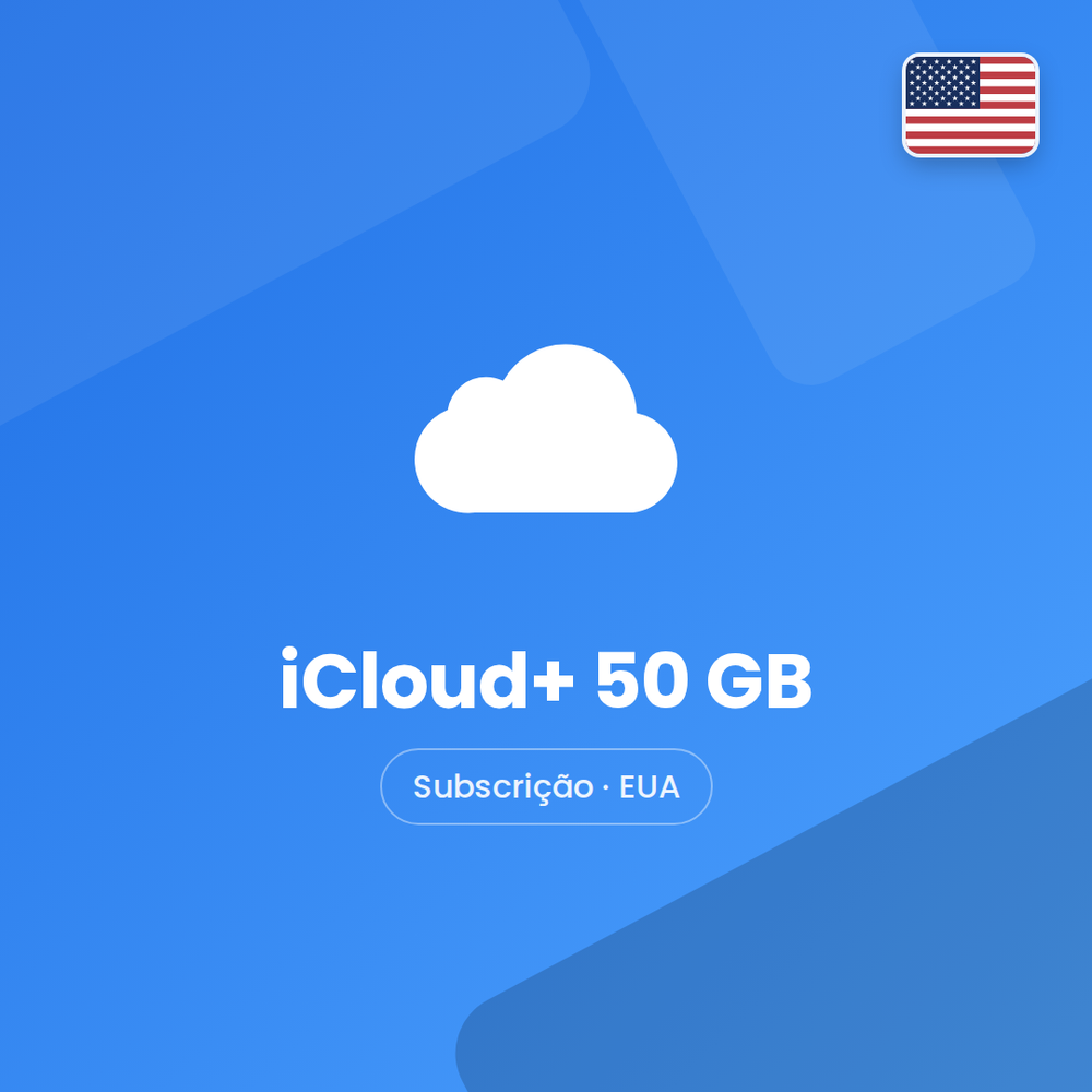 iCloud+ 50 GB · Subscrição · EUA · capa Falas