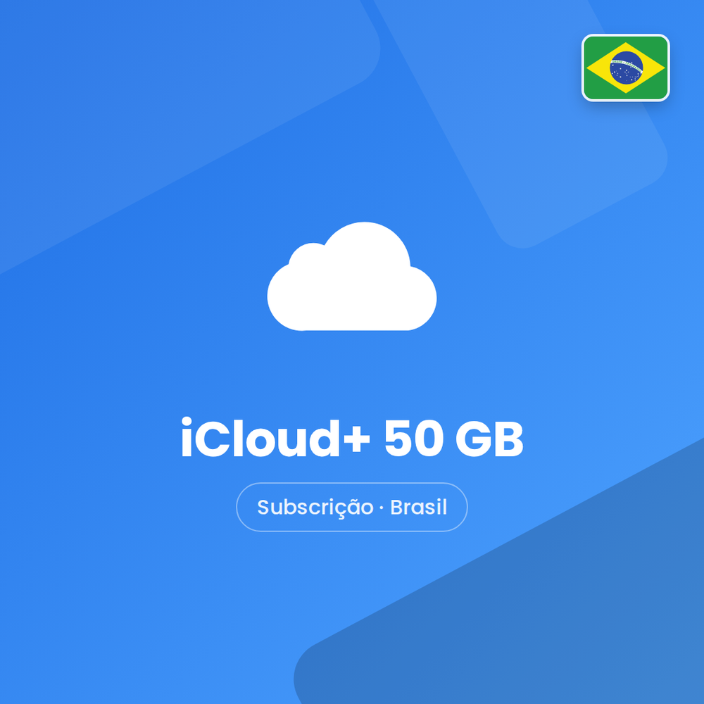 iCloud+ 50 GB · Subscrição · Brasil · capa Falas