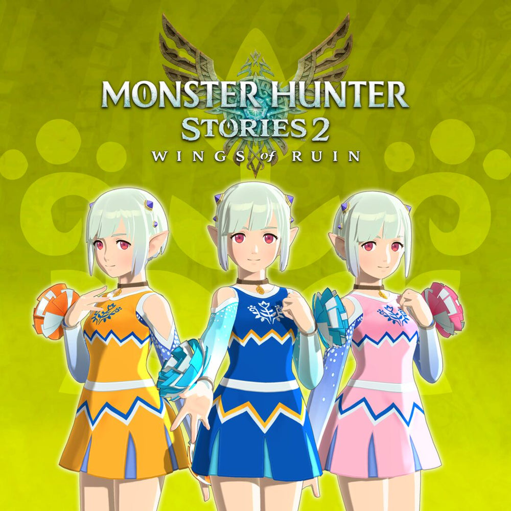 Monster Hunter Stories 2: Wings of Ruin - Roupa de Ena: Pacote Triplo Líder de Torcida (Azul/Laranja/Rosa)