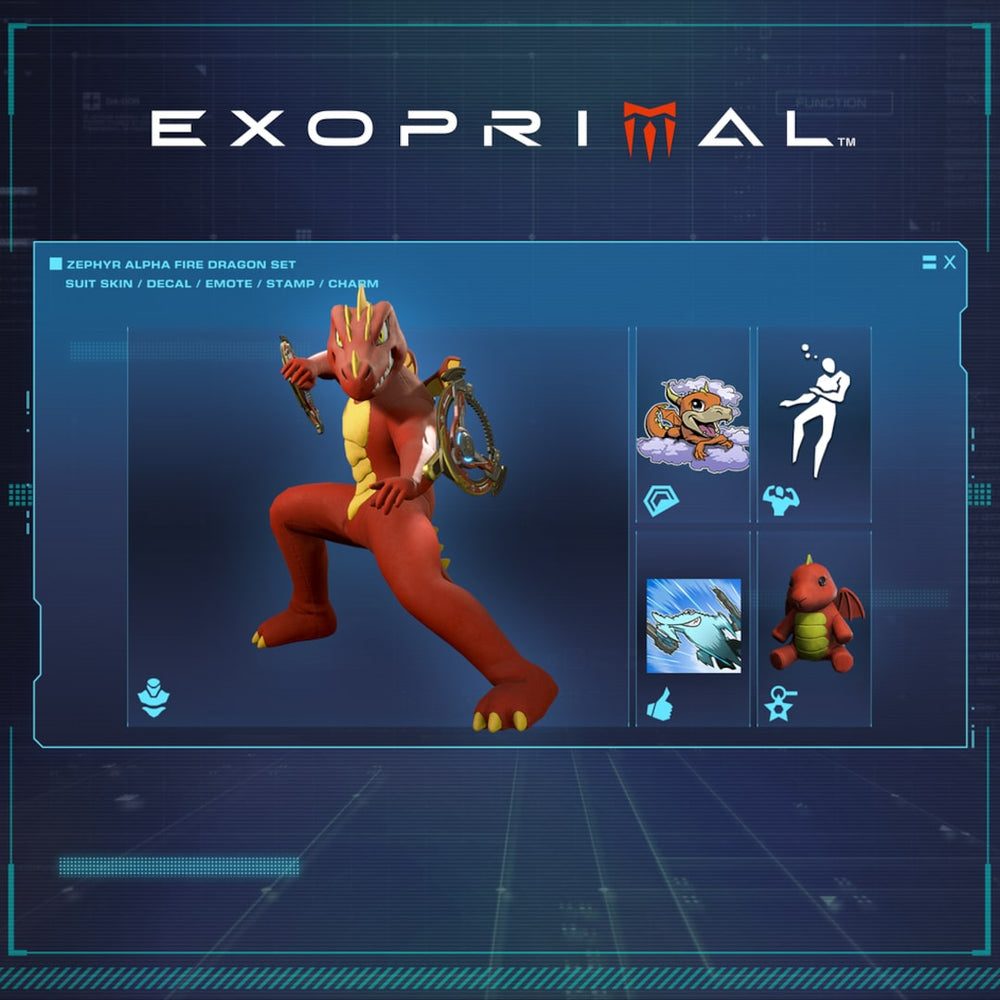Exoprimal - Conjunto Zephyr Alpha Fire Dragon
