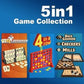 5in1 Game Collection: MyRummy® + 4 in a row + Backgammon + Checkers + Mills